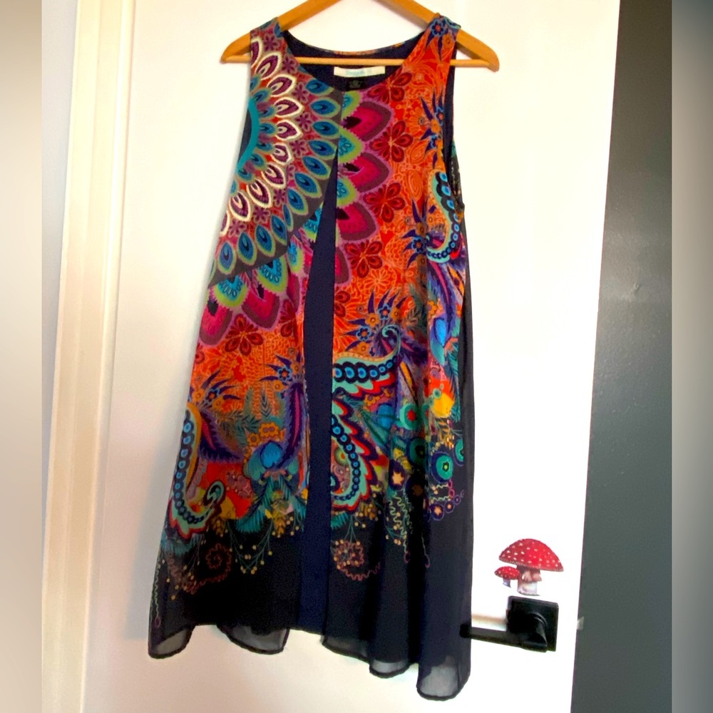 Desigual navy dress with detailed overlay